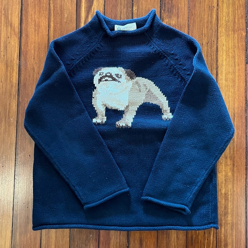 Crewcuts signature roll neck sweater in cotton knit